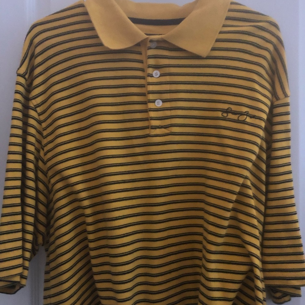 cropped yellow sean john polo